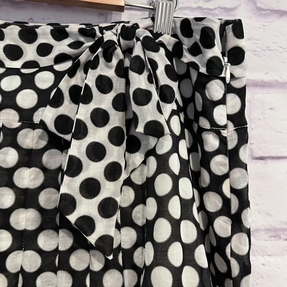 Alfani Size 10 Cotton A-Line Skirt Polka Dot Skirt Lined Pleated - Picture 3 of 9